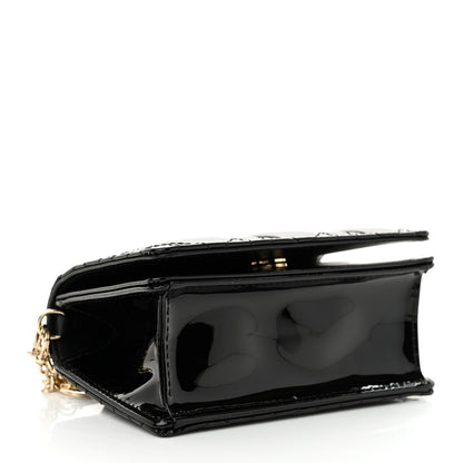 Christian Dior Patent Cannage Mini Pouch on Chain Black 4 of 10