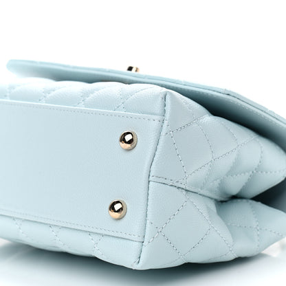 Chanel Caviar Quilted Mini Coco Handle Flap Light Blue 9 of 9