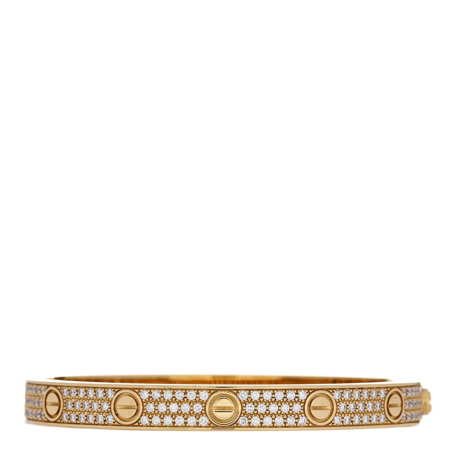 Cartier 18K Yellow Gold Diamond LOVE Paved Bracelet 17 2 of 8