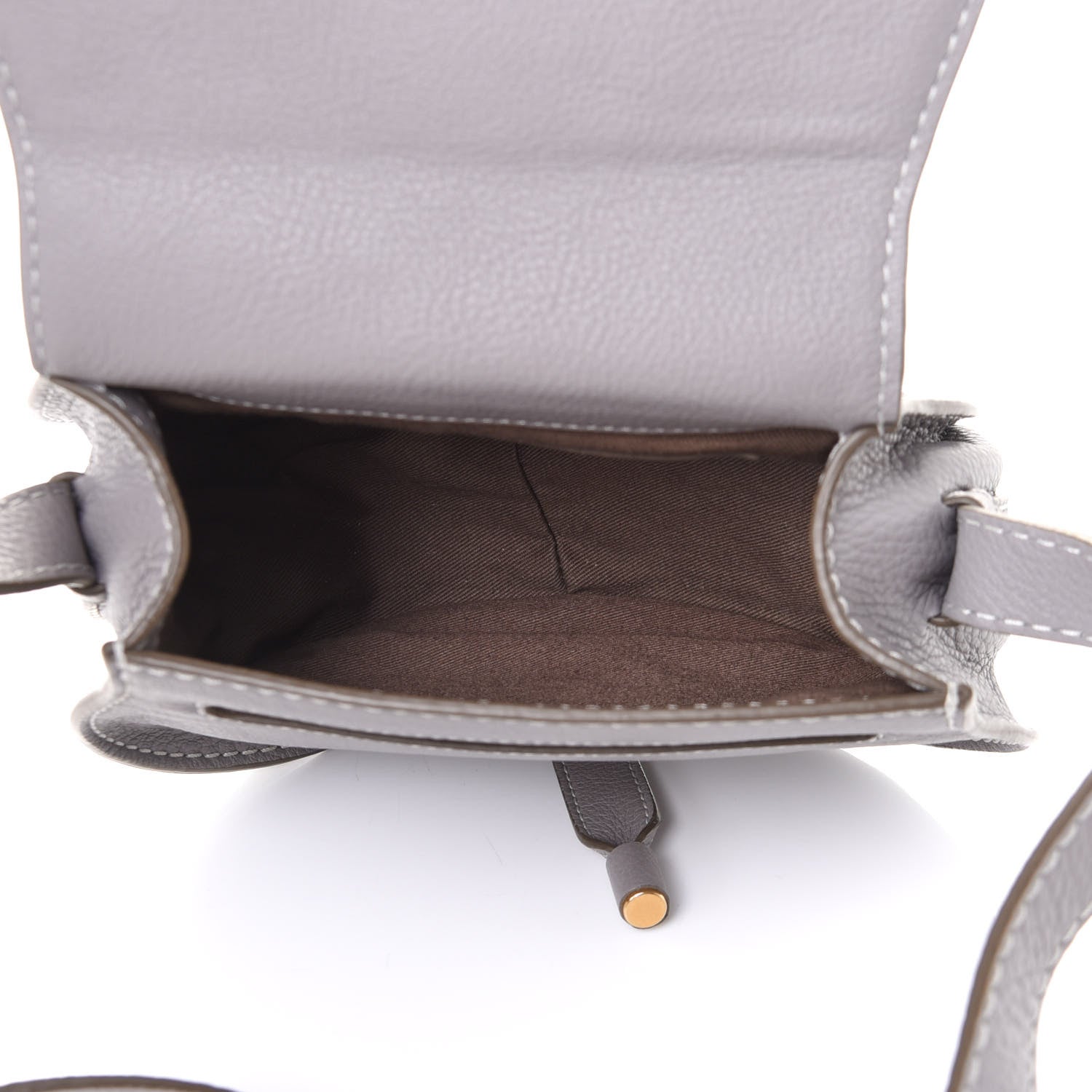 Chloe Calfskin Mini Marcie Round Crossbody Bag Cashmere Grey 4 of 4