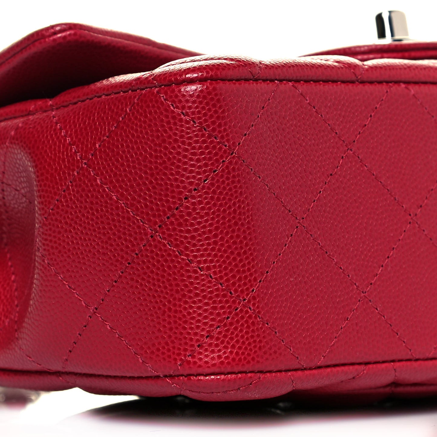 Caviar Quilted Mini Rectangular Flap Dark Pink