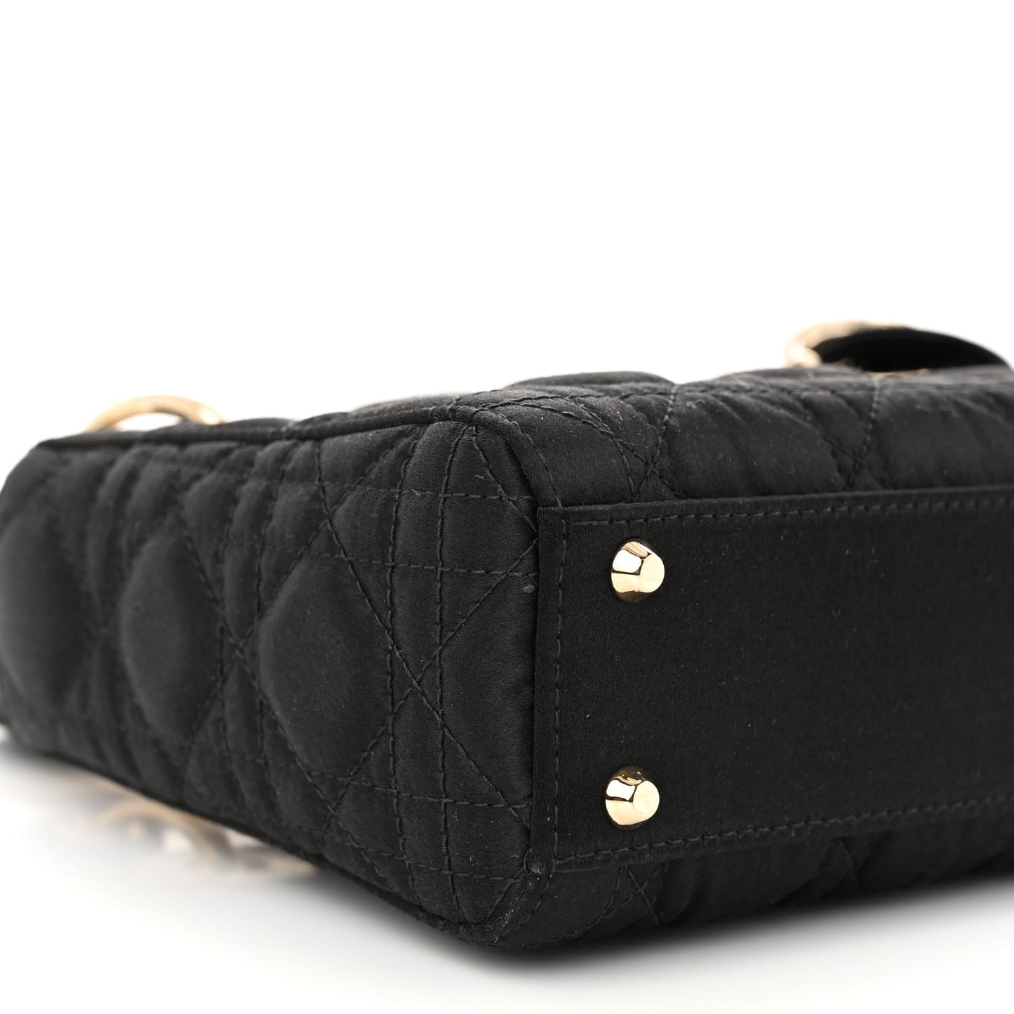 Satin Swarovski Crystal Cannage Mini Lady Dior Black