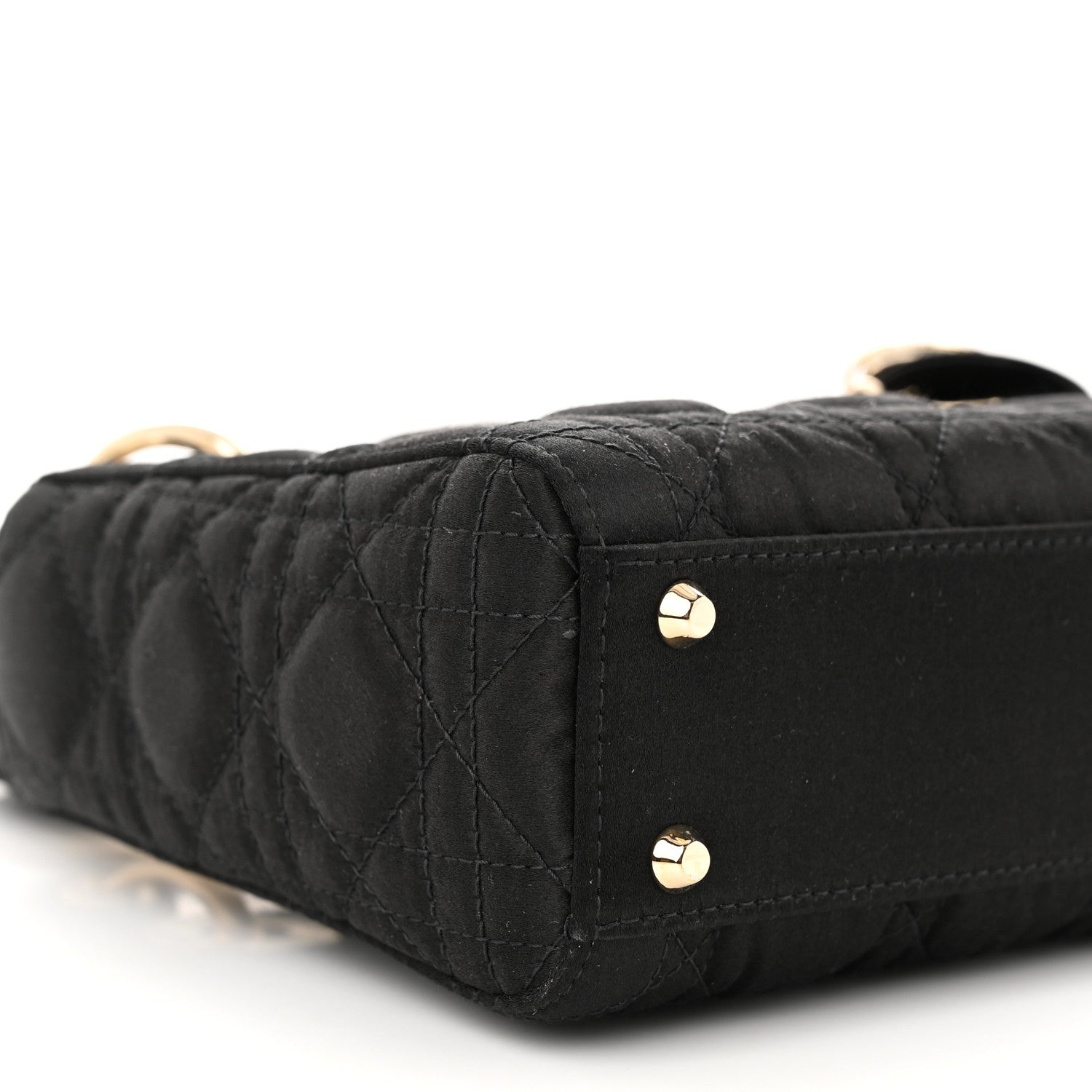 Christian Dior Satin Swarovski Crystal Cannage Mini Lady Dior Black 9 of 10