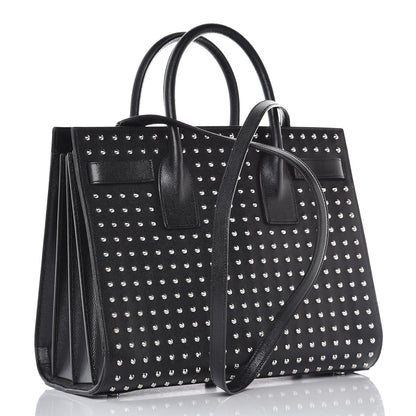 Saint Laurent Grain De Poudre Studded Small Sac De Jour Black 3 of 10