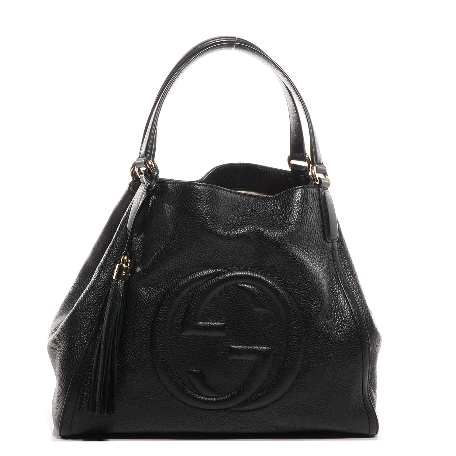 Gucci Pebbled Calfskin Medium Soho Shoulder Bag Black 1 of 7