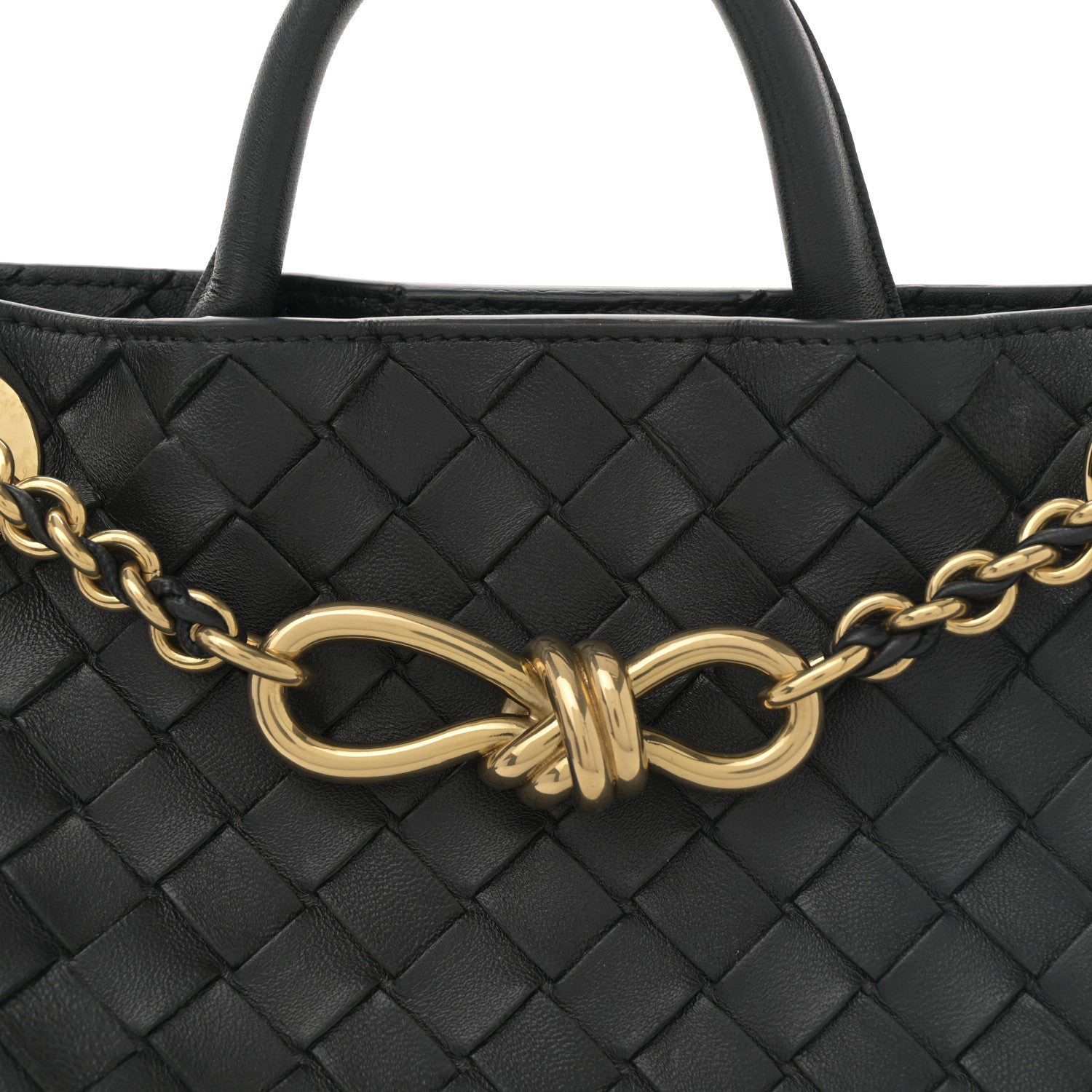 Bottega Veneta Nappa Intrecciato Small Andiamo With Chain Shoulder Bag Black 7 of 10