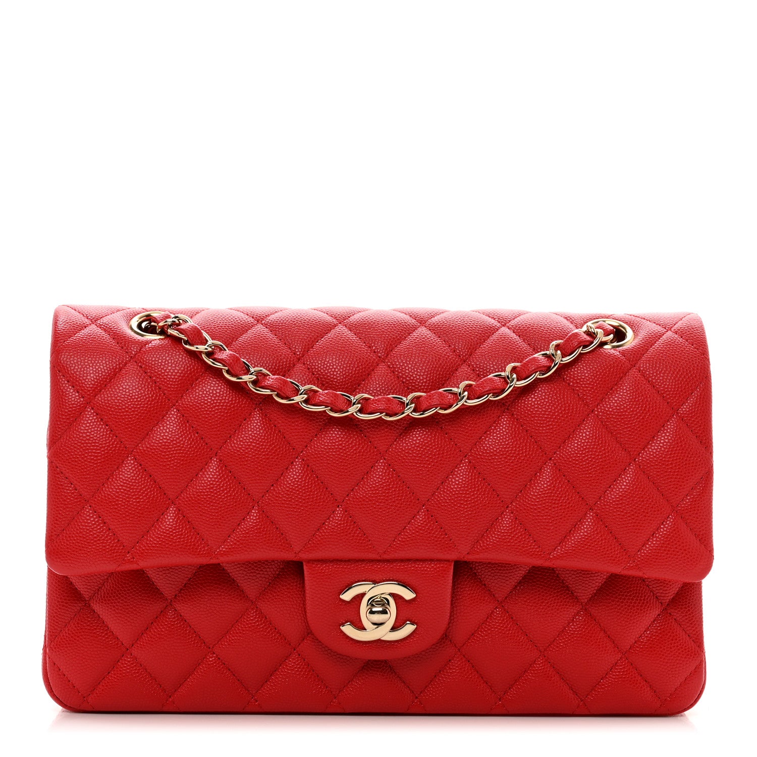 Chanel Caviar Quilted Medium Double Flap Red 1 of 10
