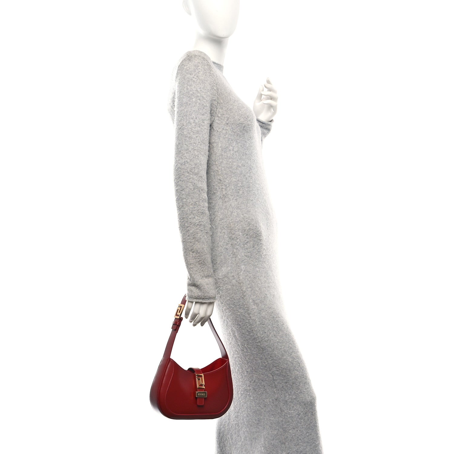 Versace Calfskin Small Greca Goddess Hobo Parade Red 2 of 10