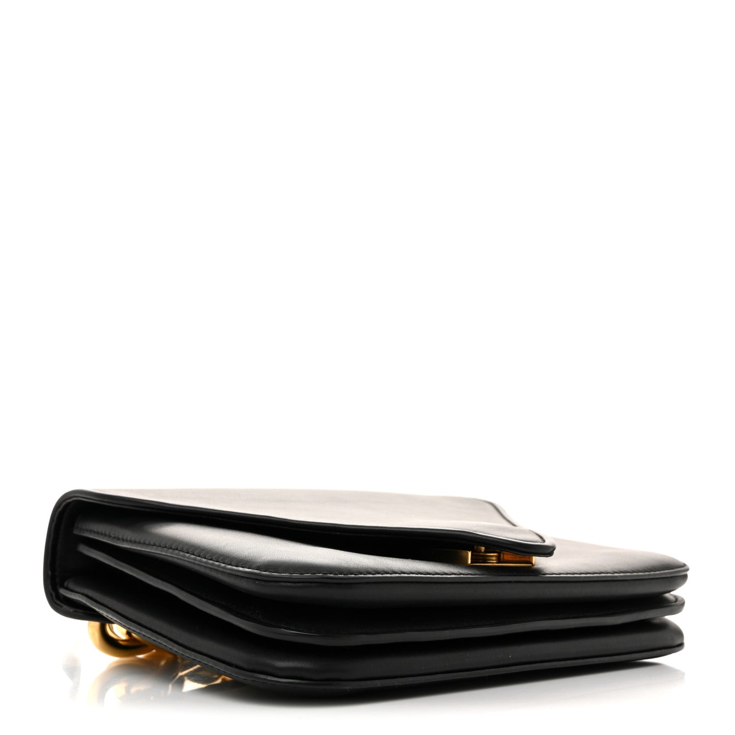 Calfskin Mount Envelope Bag Black