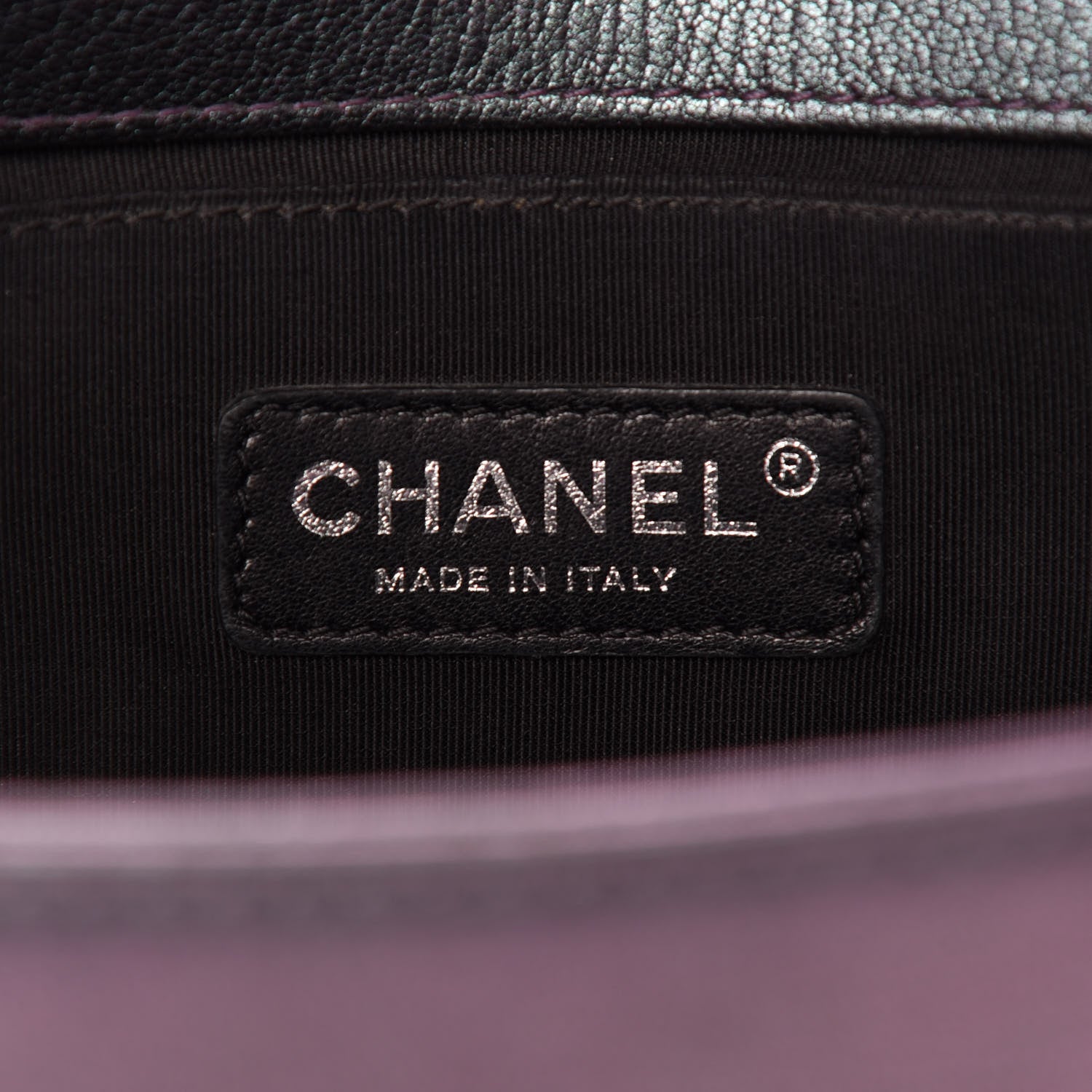 Chanel Iridescent Goatskin Quilted Medium Boy Flap Purple 6 of 12