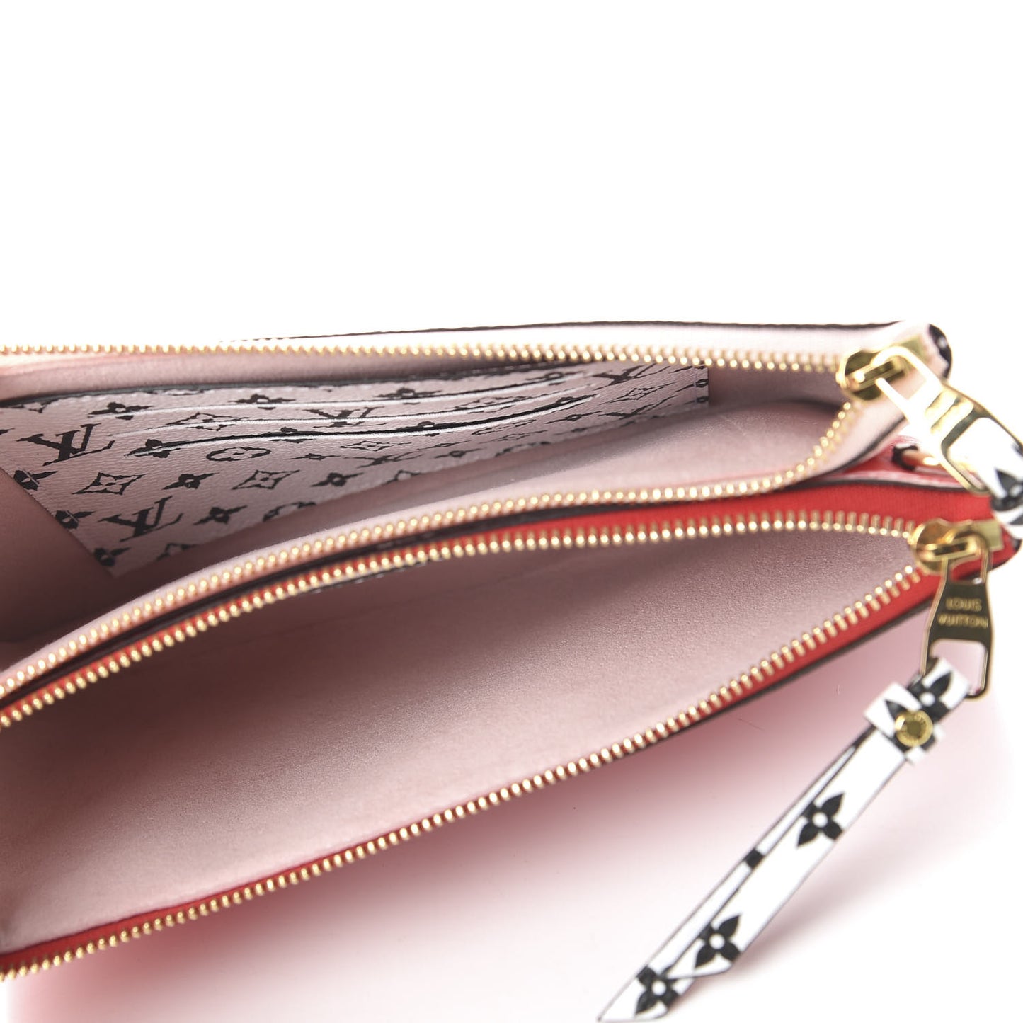 Monogram Giant Double Zip Pochette Rouge