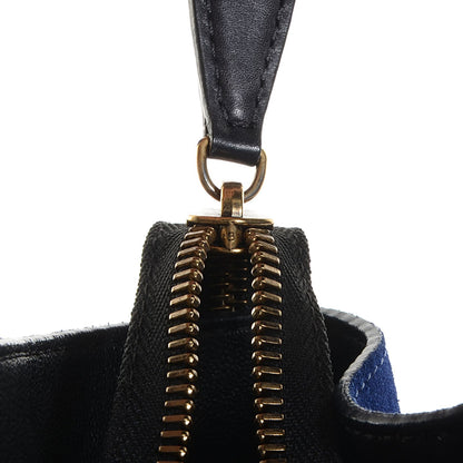 Celine Textured Calfskin Suede Mini Tri-Color Luggage Black 8 of 9
