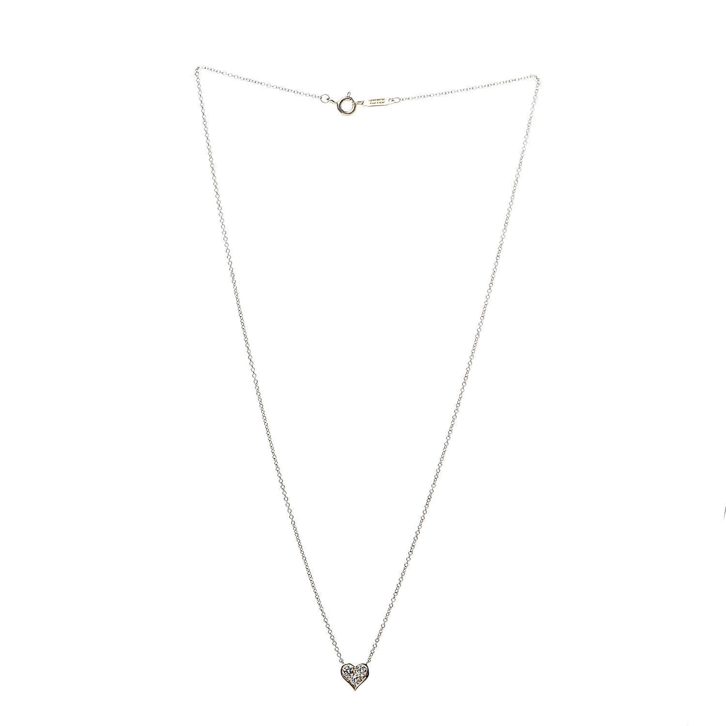 18K Yellow Gold Diamond Heart Pendant Necklace