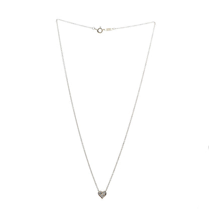 Tiffany 18K Yellow Gold Diamond Heart Pendant Necklace 3 of 9