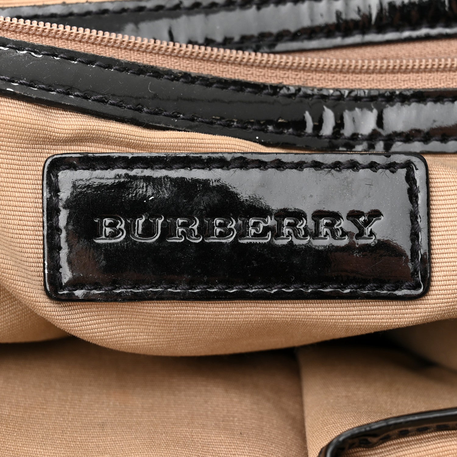 Burberry Patent Trim Nova Check Shopper Tote Black 6 of 21