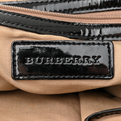 Burberry Patent Trim Nova Check Shopper Tote Black 6 of 21