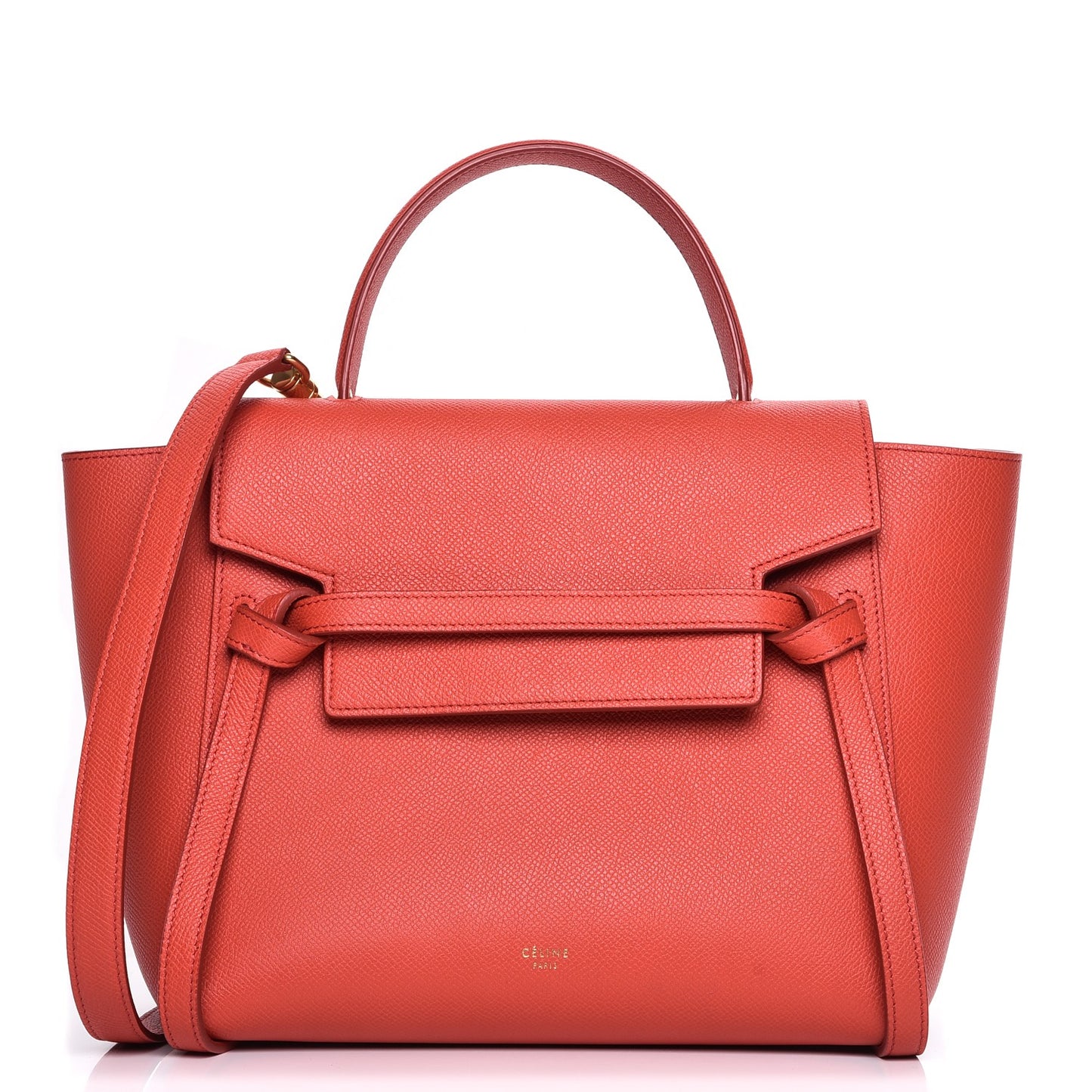 Baby Grained Calfskin Micro Belt Bag Poppy