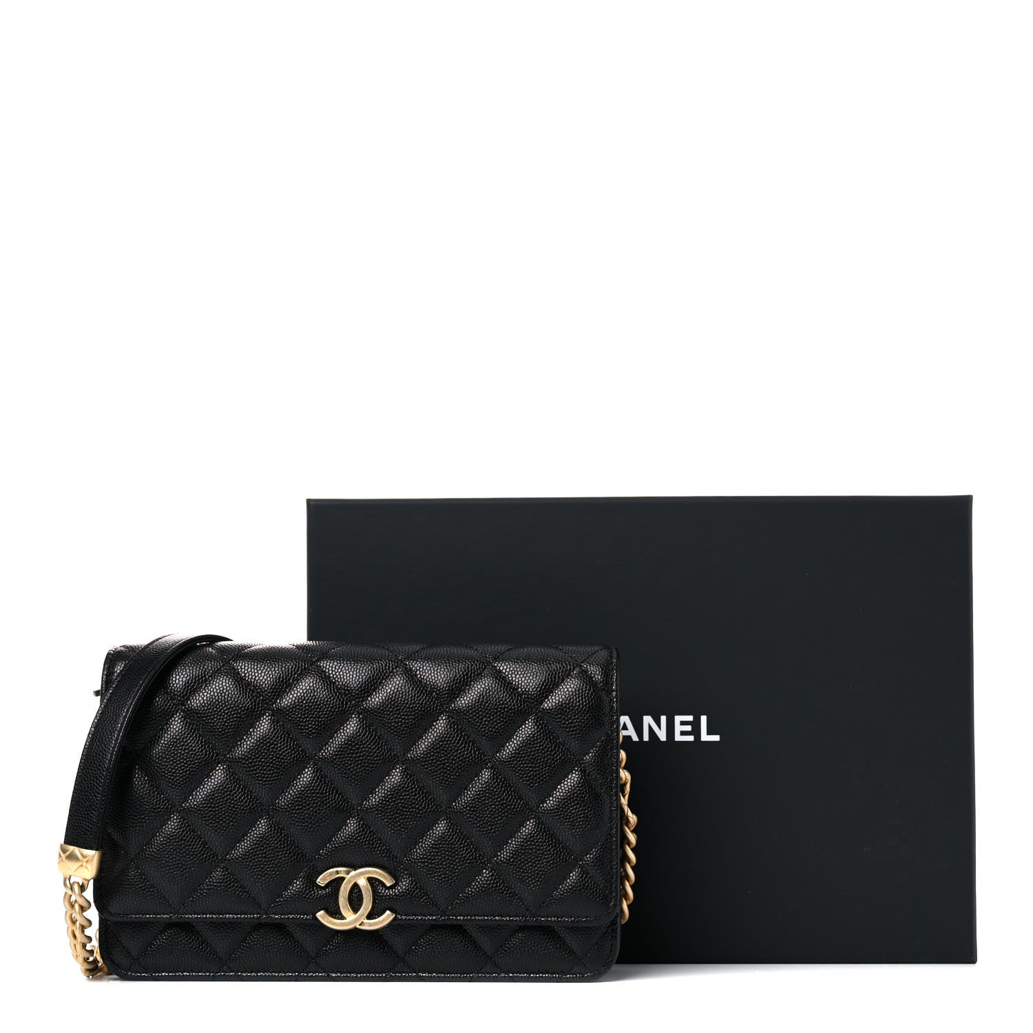 Chanel Caviar Quilted Bracelet On Chain Wallet On Chain WOC Black 10 of 10