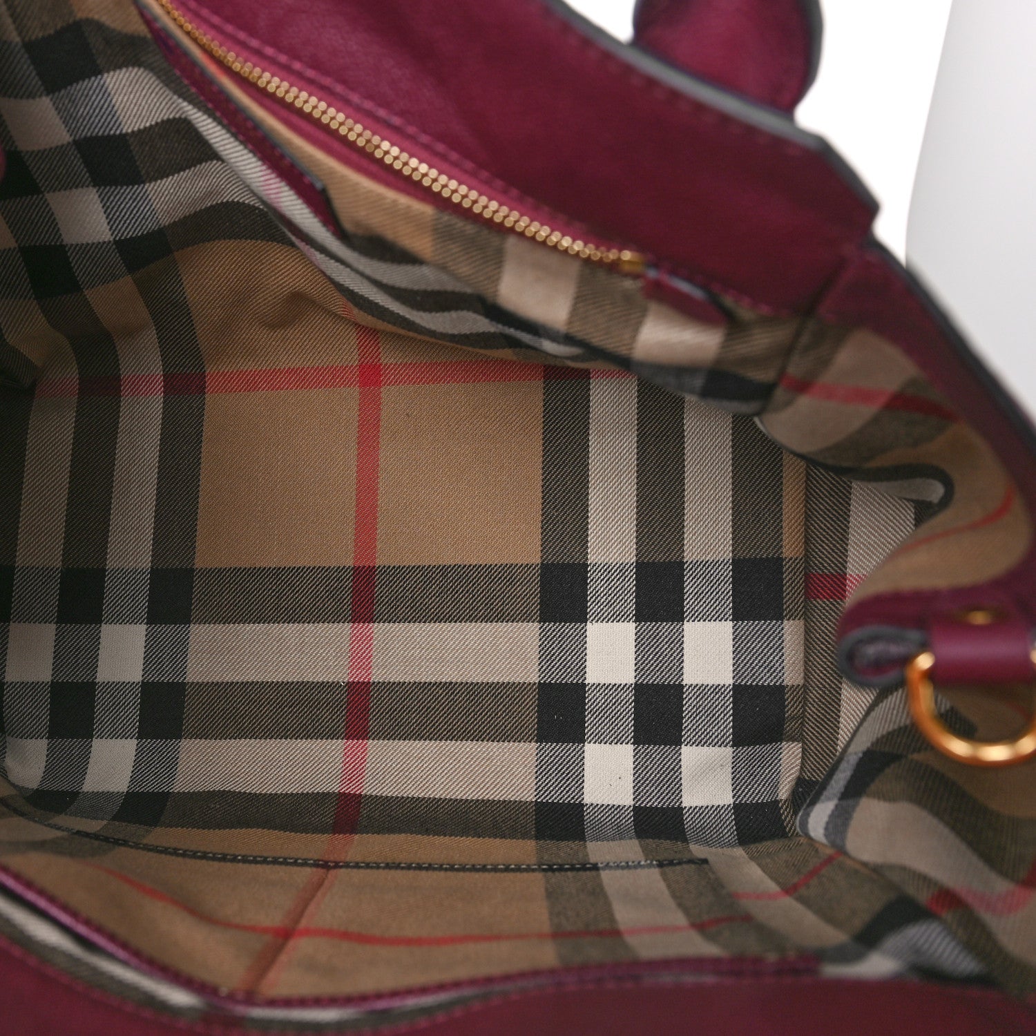 Burberry Soft Grain Medium Buckle Tote Dark Plum 5 of 8
