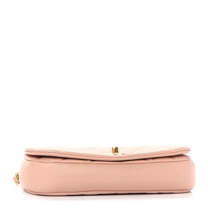 Chanel Calfskin Quilted Coco Mail Clutch With Chain Light Pink 4 of 10