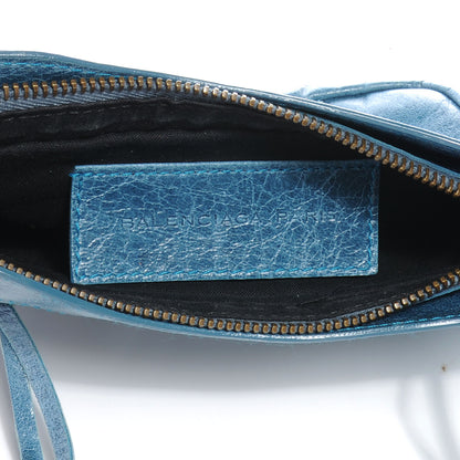 Balenciaga Chevre Porte Toilette Makeup Clutch Turquoise 6 of 7