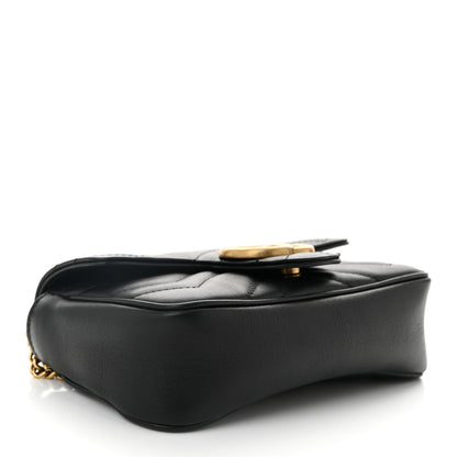 Gucci Calfskin Matelasse Super Mini GG Marmont Shoulder Bag Black 4 of 10