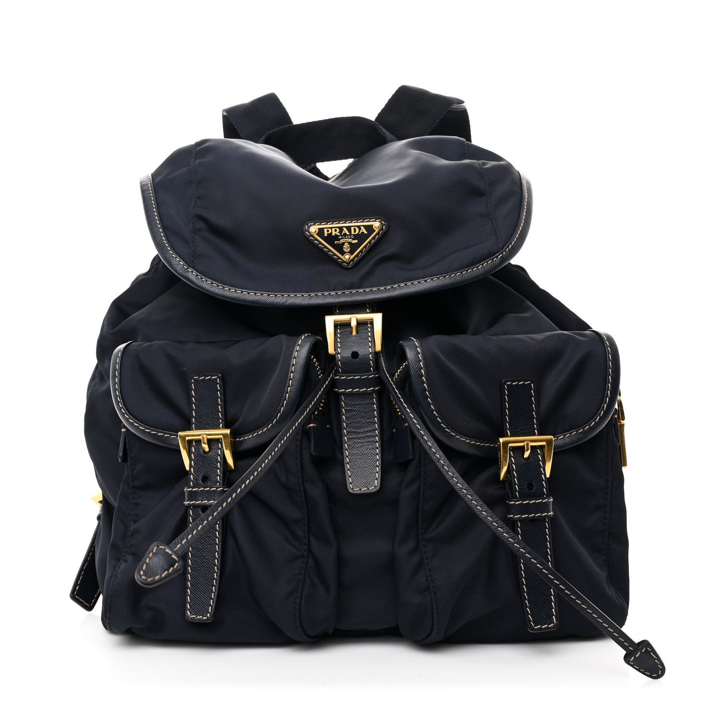 Tessuto Nylon Saffiano Vela Backpack Bleu