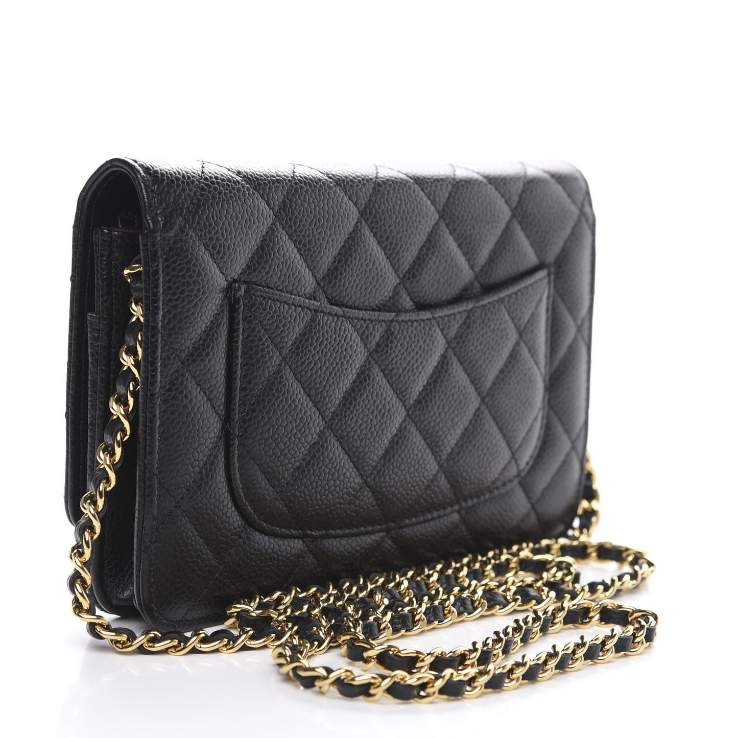 Caviar Quilted Wallet On Chain WOC Black