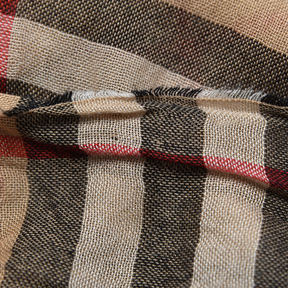 Burberry Cashmere Giant Check Lightweight Scarf Camel 5 of 9