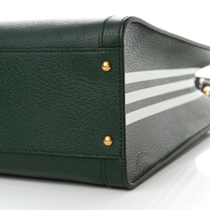 Gucci X Adidas Textured Dollar Calfskin Stripe Studded Large Diana Tote Bag Green Multicolor 10 of 10