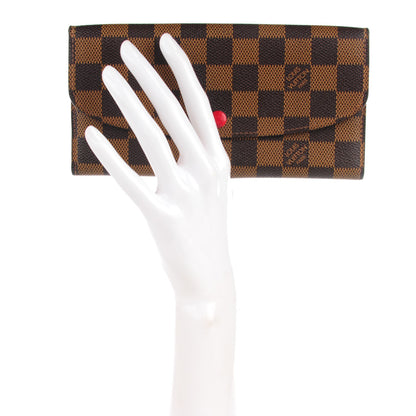 Louis Vuitton Damier Ebene Emilie Wallet Red 2 of 7