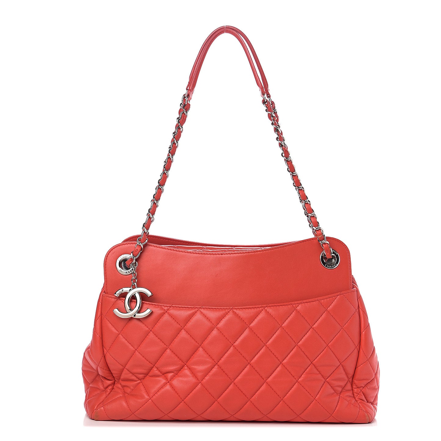 Lambskin Quilted Large 7 Tote Red