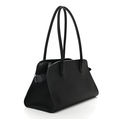 The Row Matte Grained Calfskin Margaux Shoulder 12 Black 3 of 9