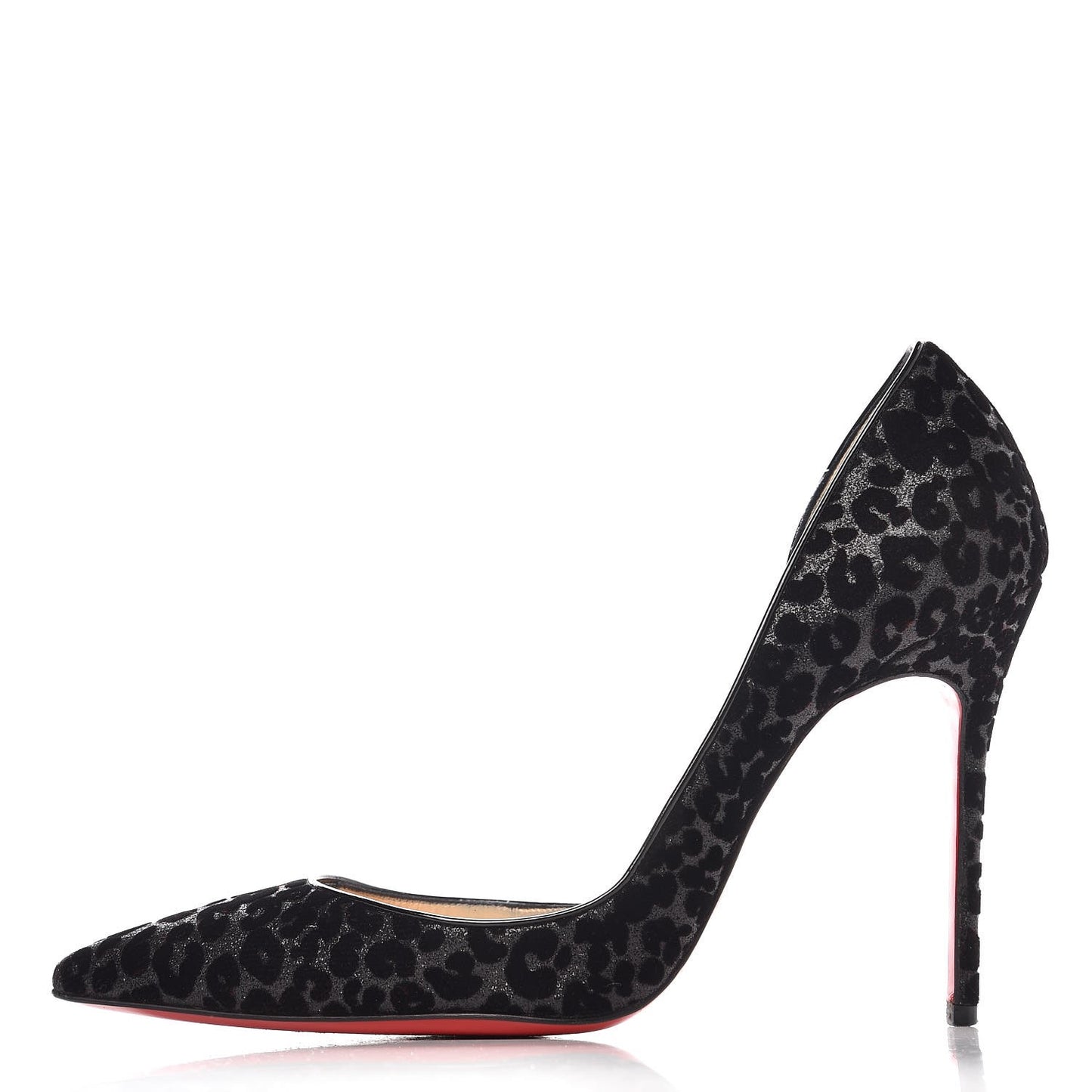 Glitter Leopard Print Iriza Pumps Heels 37.5 Black Grey