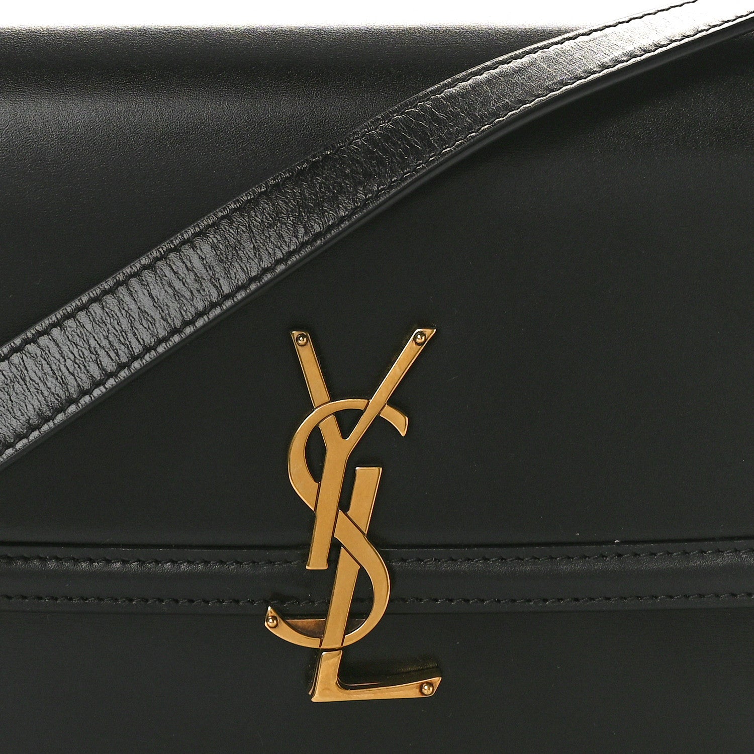 Saint Laurent Box Calfskin Monogram Medium Solferino Satchel Black 7 of 9