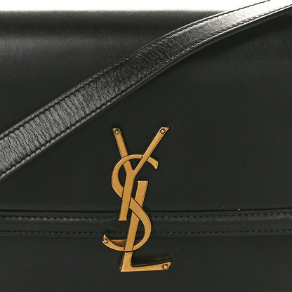Saint Laurent Box Calfskin Monogram Medium Solferino Satchel Black 7 of 9