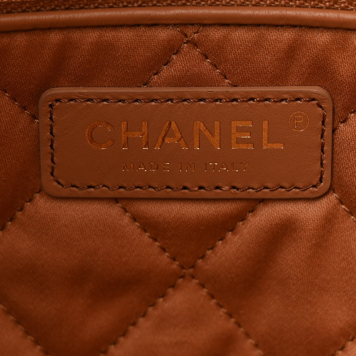 Shiny Calfskin Quilted Small Chanel 22 Beige