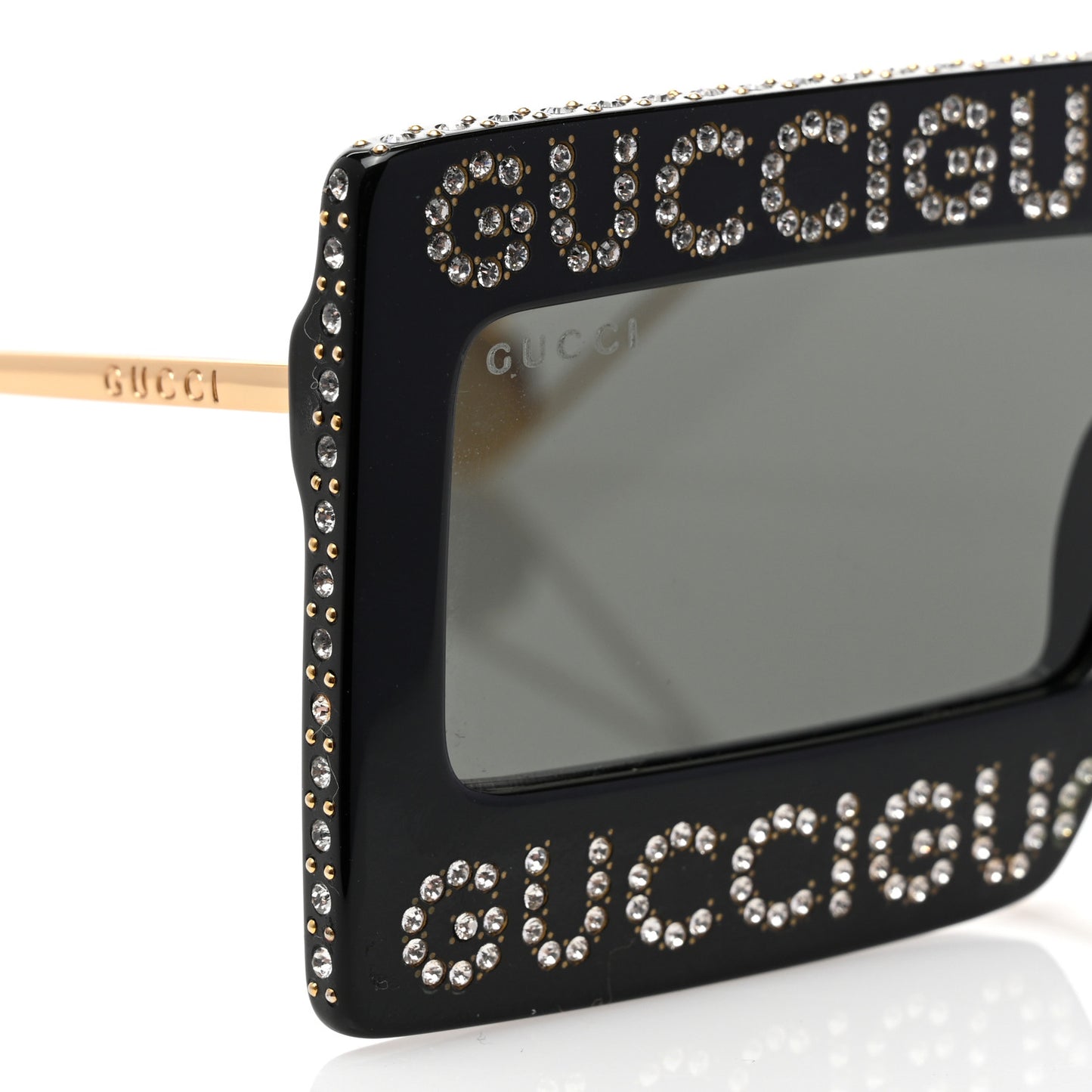 Acetate Crystal Mask-Frame Sunglasses GG0431S Black