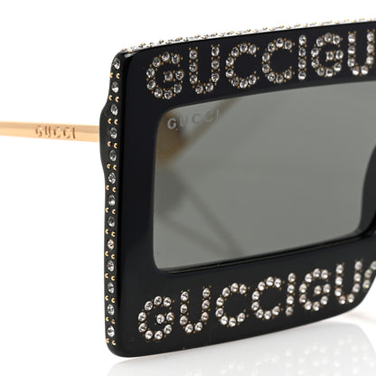Gucci Acetate Crystal Mask-Frame Sunglasses GG0431S Black 7 of 8