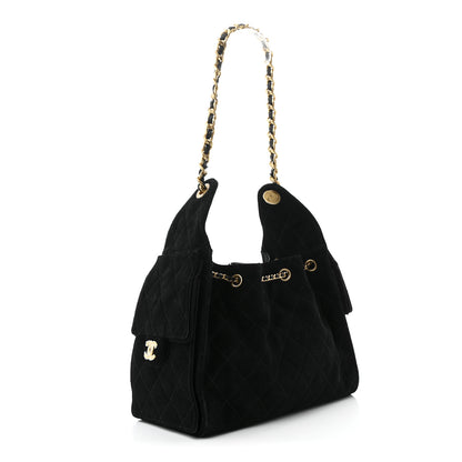 Chanel Suede Quilted Small Chanel 25 Handbag Black 3 of 11