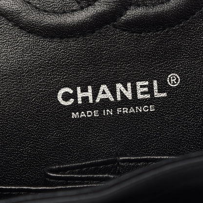 Chanel Striated Patent Quilted Medium Double Flap Black 6 of 10