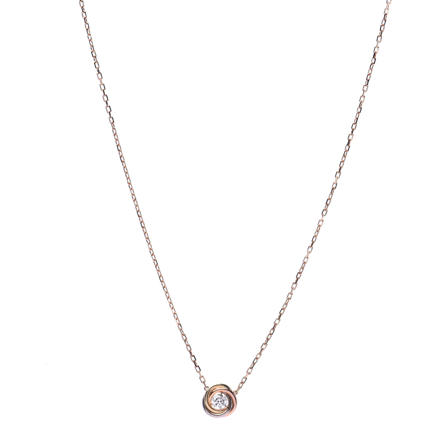Cartier 18K Pink White Yellow Gold Diamond Trinity De Cartier Pendant Necklace 1 of 5