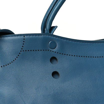 Balenciaga Veau Soyeux Perforated Blackout Hardware S City Bleu Canard 11 of 11