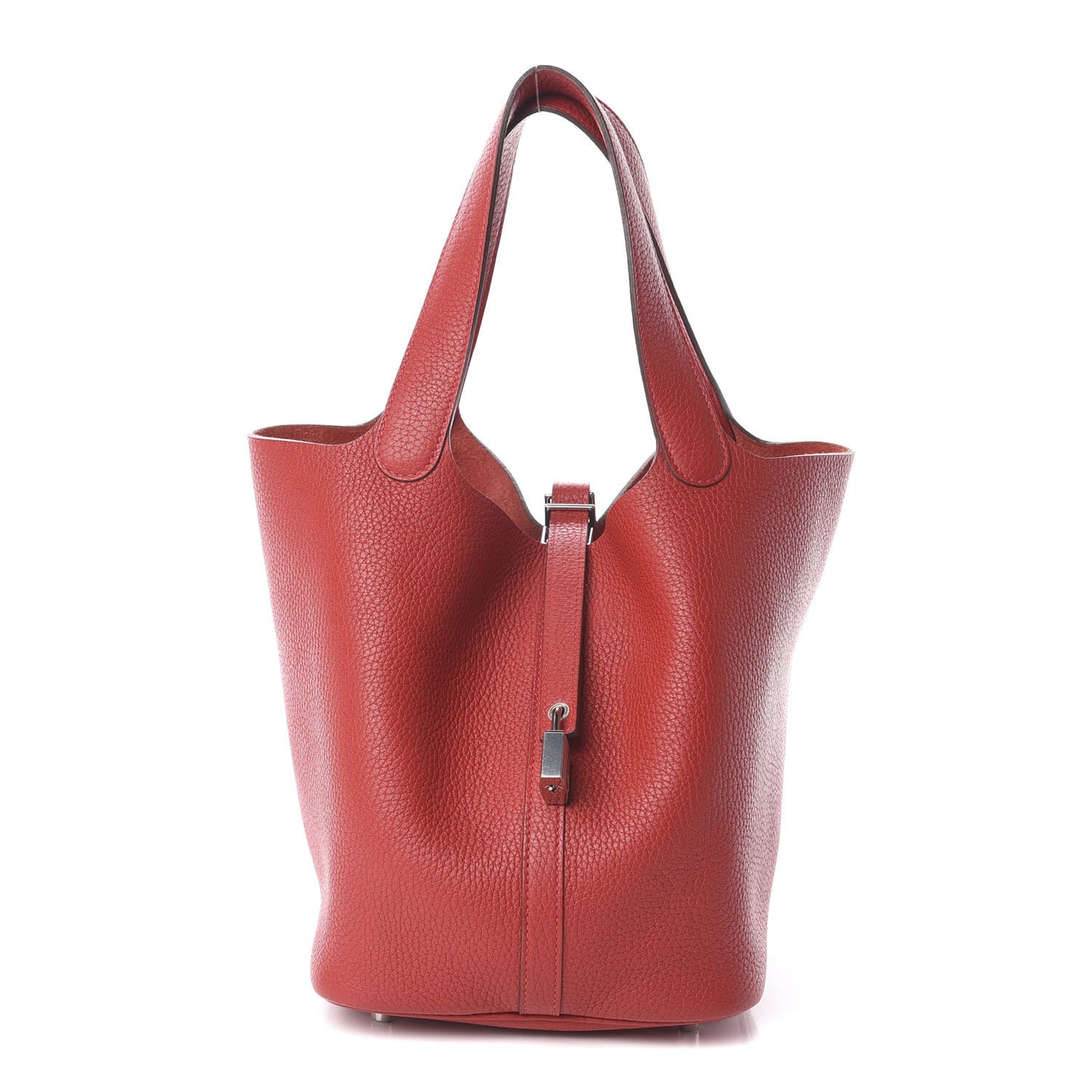 Taurillon Clemence Picotin Lock 22 MM Rouge Casaque