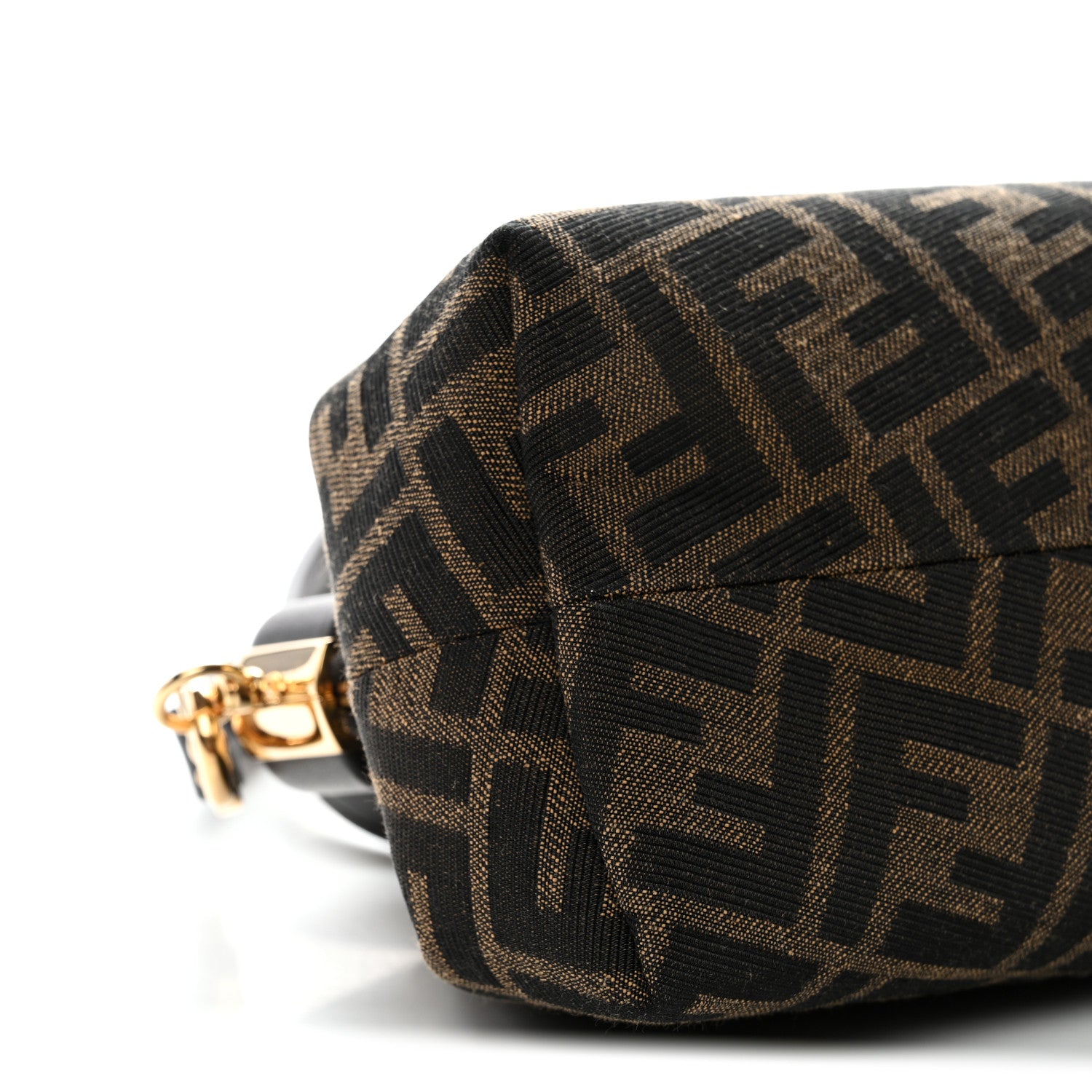 Fendi Shiny Nappa Fabric Jacquard FF 1974 Midi Fendi Tobacco Moro