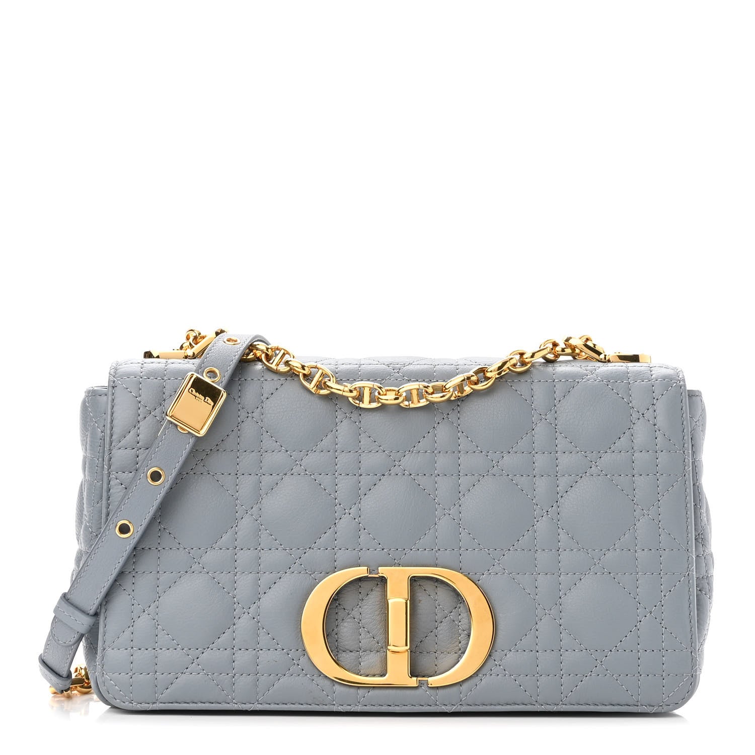 Christian Dior Supple Calfskin Cannage Medium Caro Bag Ethereal Grey 1 of 13
