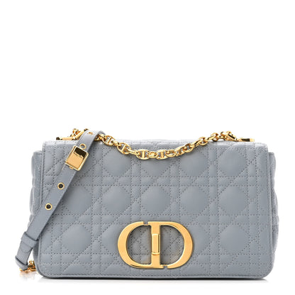Christian Dior Supple Calfskin Cannage Medium Caro Bag Ethereal Grey 1 of 13