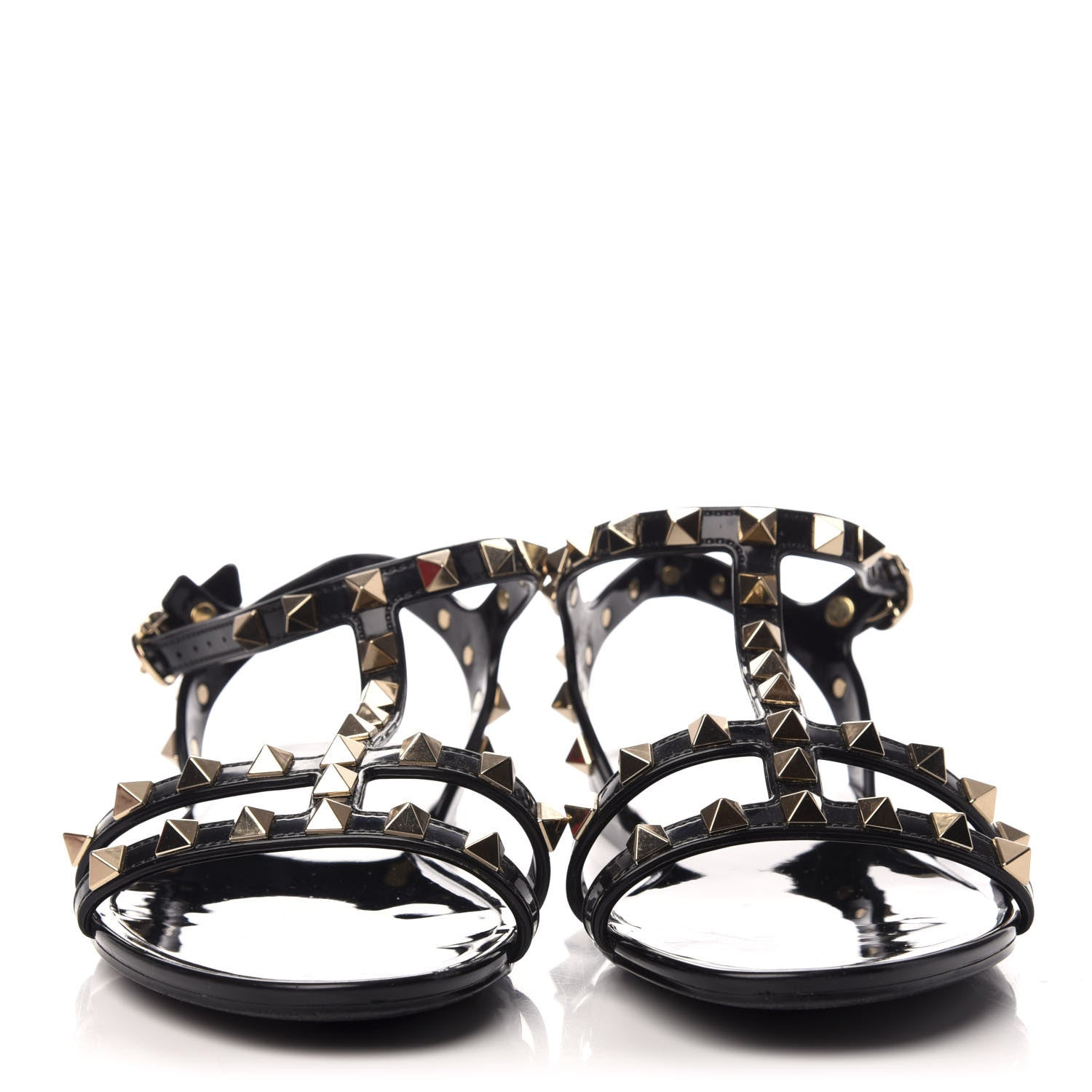 Valentino Garavani PVC Jelly Rockstud Caged Sandals 36 Black 2 of 7