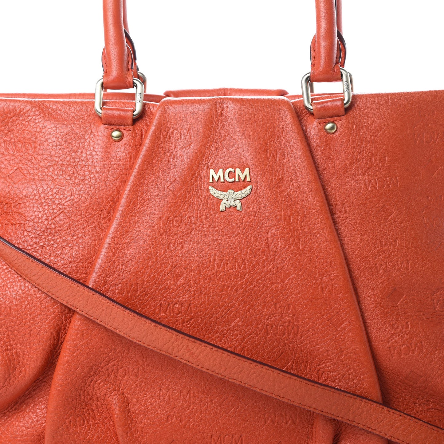 Calfskin Ottomar Monogram Tote Orange