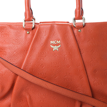 MCM Calfskin Ottomar Monogram Tote Orange 8 of 14